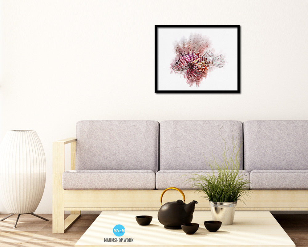 Lionfish Framed Print Modern Restaurant Sushi Bar Modern Watercolor Wall Art Decor