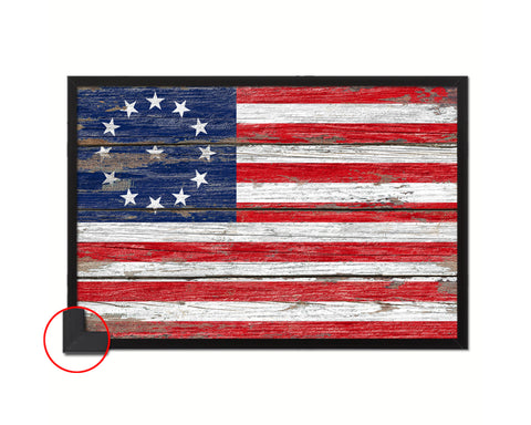 Cowpens US Historical Revolutionary War Wood Rustic Flag Framed Print Art
