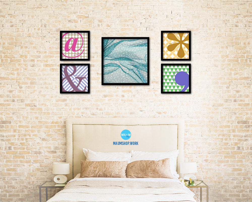 Abstract Aqua Artwork Wood Frame Gifts Modern Wall Decor Art Prints
