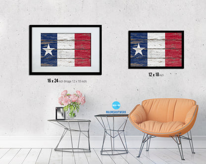 Texas Dodsons Historical Wood Rustic Flag Wood Framed Print Wall Art Decor Gifts
