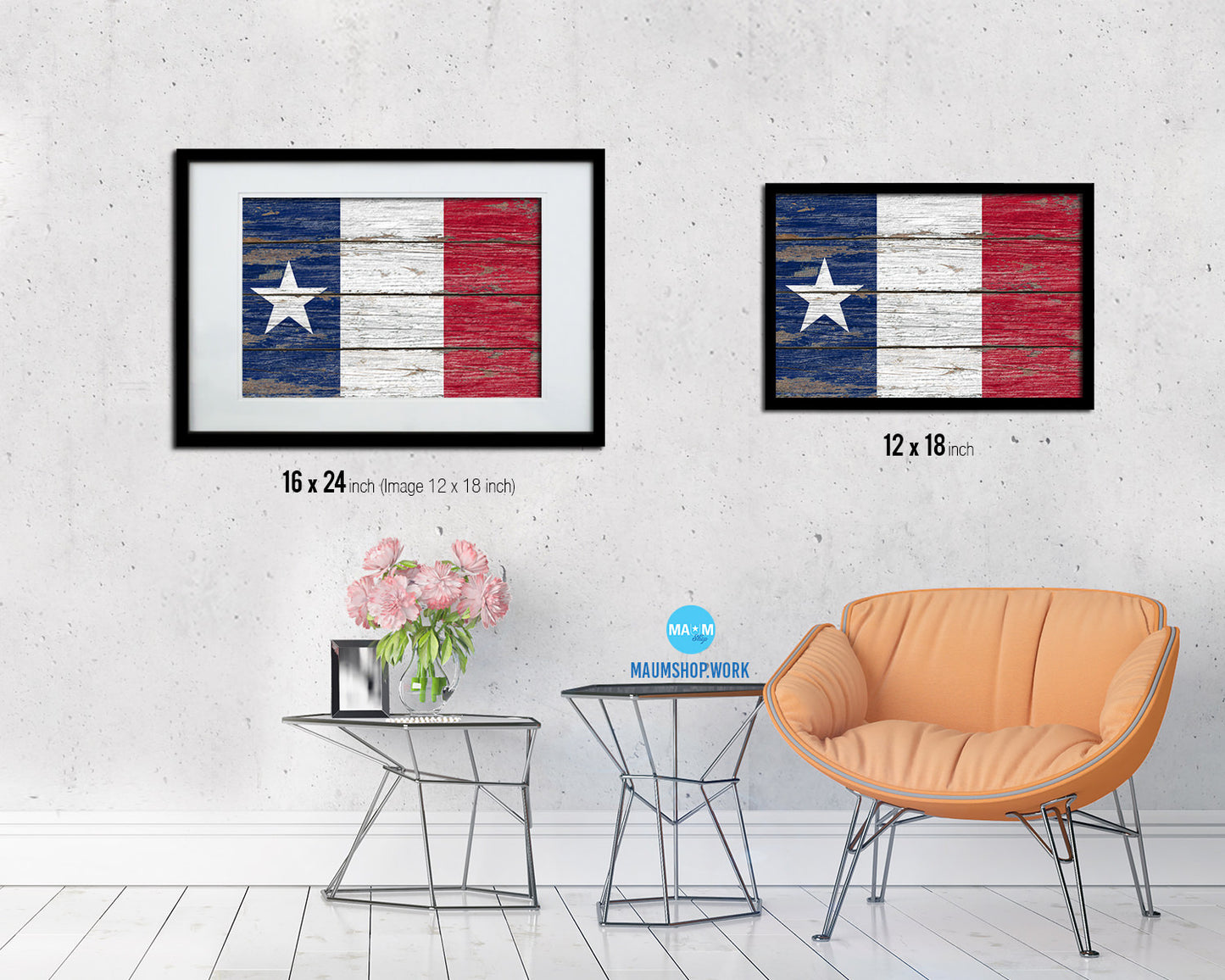 Texas History Lorenzo De Zavala Wood Rustic Flag Wood Framed Print Wall Art Decor Gifts