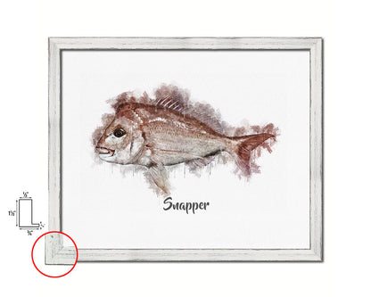 Snapper Fish Framed Prints Modern Restaurant Sushi Bar Watercolor Wall Art Decor