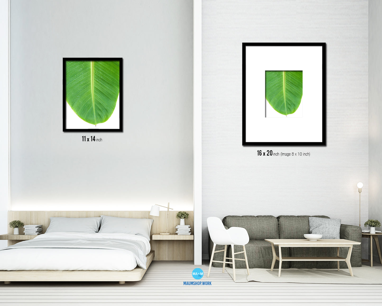 Banana Tropical Leaf Framed Print Sign Decor Wall Art Gifts