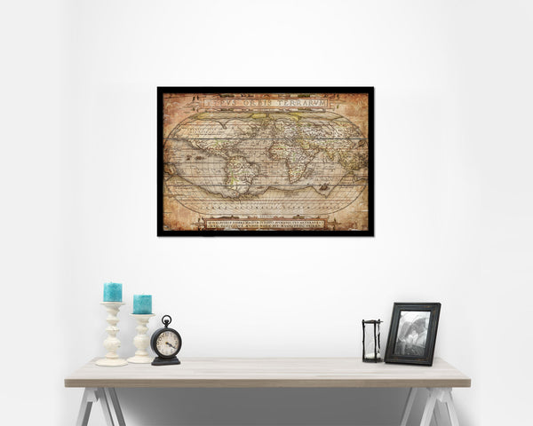 World Ocean Currents 1872 Antique Map Framed Print Art Wall Decor Gifts