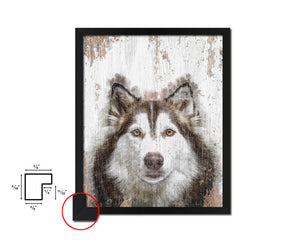 Siberian Husky Dog Puppy Portrait Framed Print Pet Watercolor Wall Decor Art Gifts