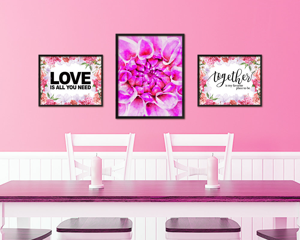 Chrysanthemum Pink Flower Wood Framed Paper Print Wall Decor Art Gifts