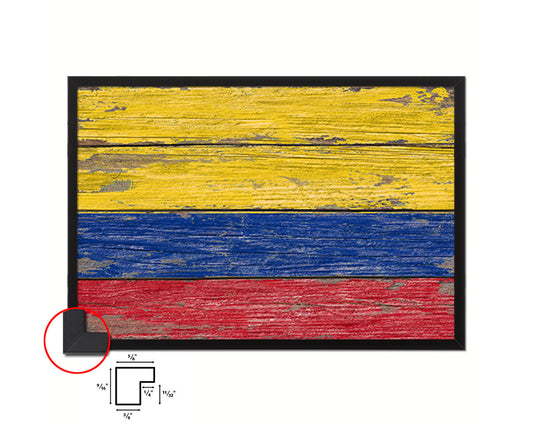 Colombia Country Wood Rustic National Flag Wood Framed Print Wall Art Decor Gifts