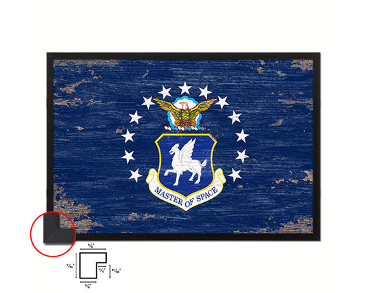 104th Fighter Wing Shabby Chic Emblem Flag Wood Framed Prints Wall Art Decor Gifts