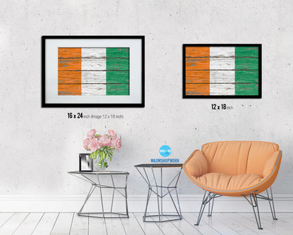 Cote D'Ivoire Country Wood Rustic National Flag Wood Framed Print Wall Art Decor Gifts