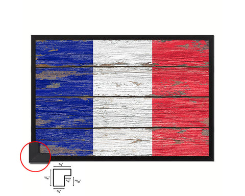 France Country Wood Rustic National Flag Wood Framed Print Wall Art Decor Gifts