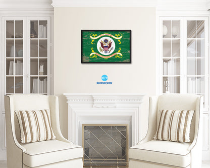 US Army Retired Shabby Chic Military Flag Framed Print Decor Wall Art Gifts