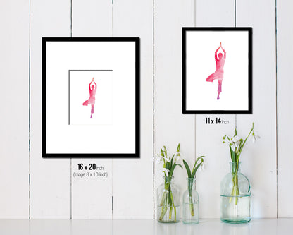 Tree Vrksasana Yoga Wood Framed Print Wall Decor Art Gifts