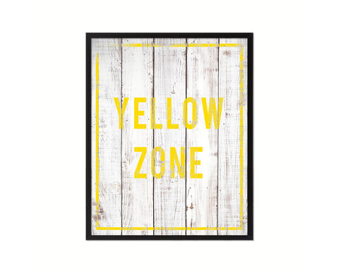 Yellow Zone Notice Danger Sign Framed Print Home Decor Wall Art Gifts