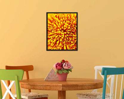 Chrysanthemum Yellow Flower Wood Framed Paper Print Wall Decor Art Gifts
