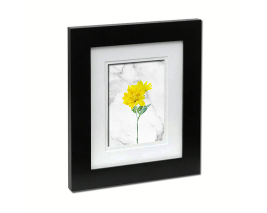 Yellow Chrysanthemum Marble Texture Plants Art Wood Framed Print Wall Decor Gifts