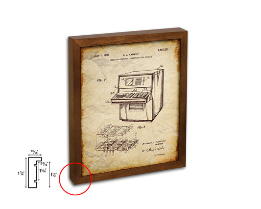 Operator Communication Console Computer Vintage Patent Artwork Walnut Frame Gifts