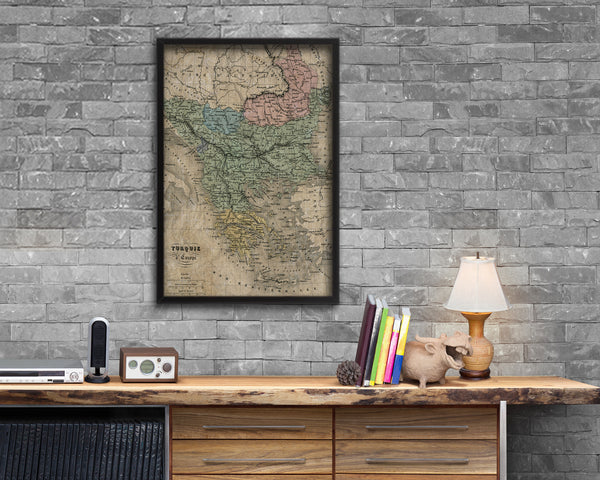 Greece and Balkans Historical Map Wood Framed Print Art Wall Decor Gifts
