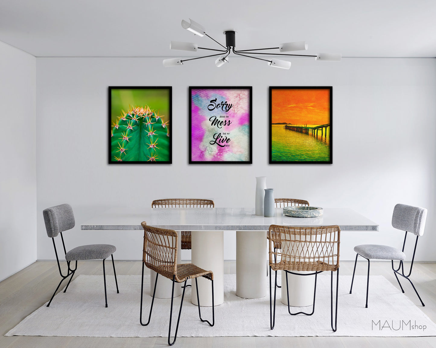 Sorry about the mess but we live here Quote Framed Print Wall Decor Art Gifts