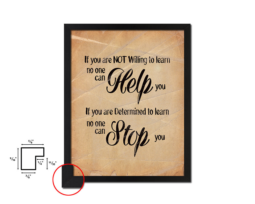 If you are not willing to learn Quote Paper Artwork Framed Print Wall Decor Art