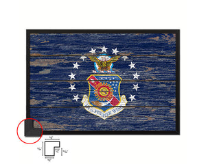 114th Fighter Wing Vintage Emblem Flag Wood Frame Paper Print Wall Art Decor Gifts