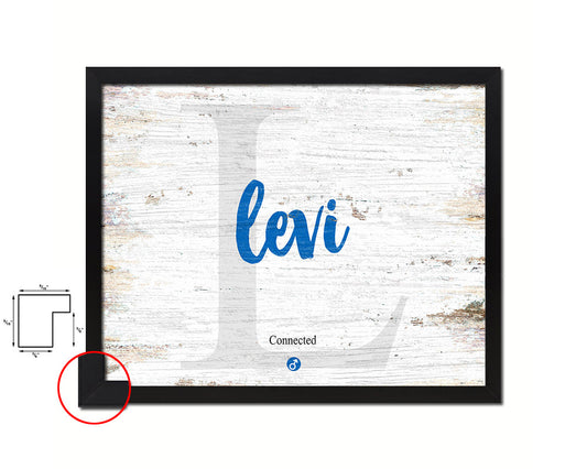 Levi Personalized Biblical Name Plate Art Framed Print Kids Baby Room Wall Decor Gifts
