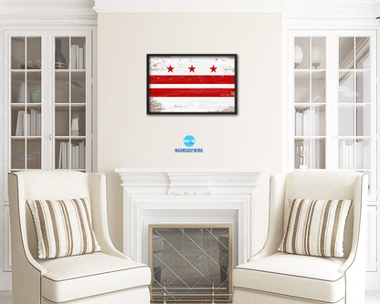 Washington DC Shabby Chic Flag Framed Prints Decor Wall Art Gifts