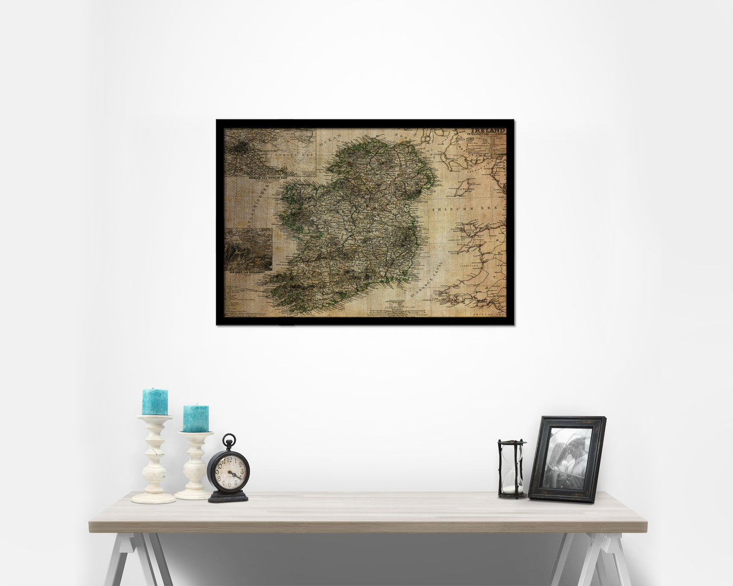 Ireland Vintage Map Framed Print Art Wall Decor Gifts