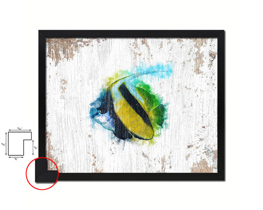 Tropical Fish Framed Print Modern Restaurant Sushi Bar Modern Watercolor Wall Art Decor