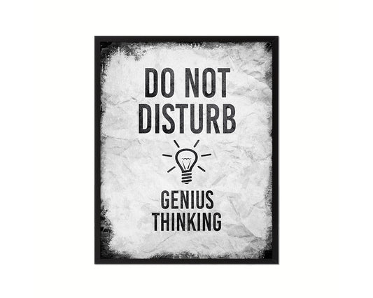Do not disturb genius thinking Notice Danger Sign Framed Print Home Decor Wall Art Gifts