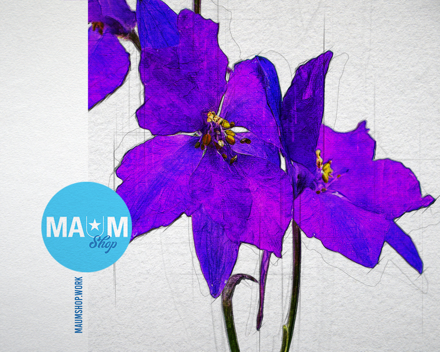 Lilac Sketch Plants Art Wood Framed Print Wall Decor Gifts