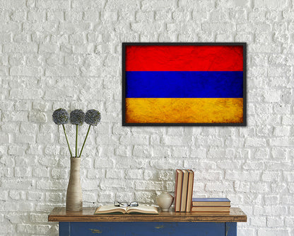 Armenia Country Vintage Flag Wood Framed Print Wall Art Decor Gifts