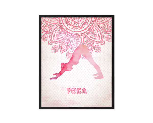 Downward Facing Dog Adho Mukha Sanasana Yoga Wood Framed Print Wall Decor Art Gifts