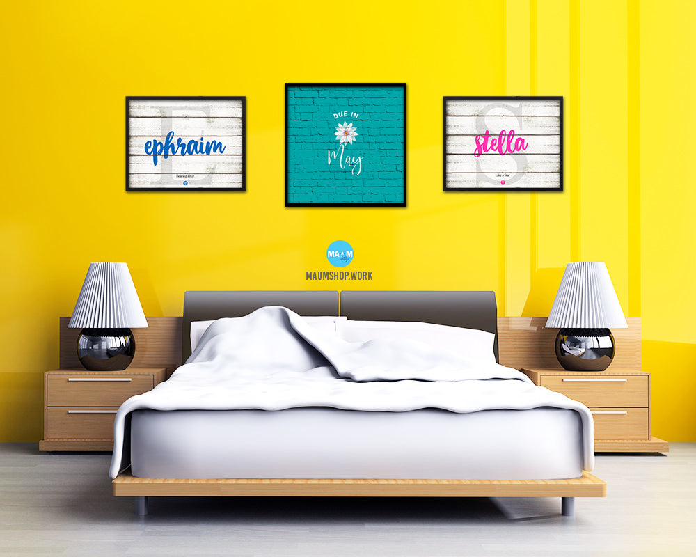 Baby Due In May Pregnancy Announcement Personalized Frame Print Wall Decor Art Gifts