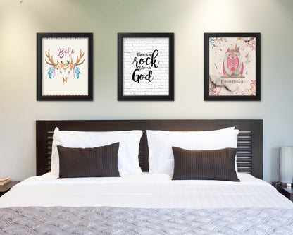 There is no rock like our God Quote Framed Print Home Decor Wall Art Gifts