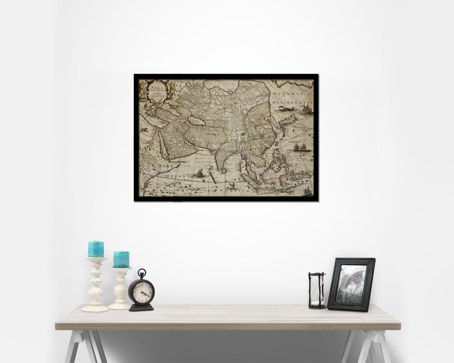 Asia Willem Blaeu Amsterdam 1640 Historical Map Framed Print Art Wall Decor Gifts