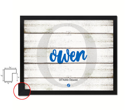 Owen Personalized Biblical Name Plate Art Framed Print Kids Baby Room Wall Decor Gifts
