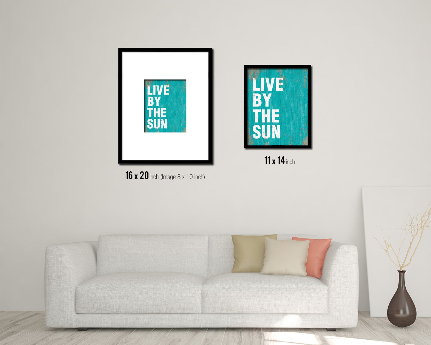 Live by the sun Quote Saying Framed Print Home Decor Wall Art Gifts