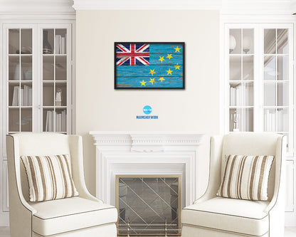 Tuvalu Country Wood Rustic National Flag Wood Framed Print Wall Art Decor Gifts