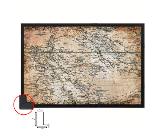 Saudi Arabia Iraq Middle East 1875 Antique Map Framed Print Art Wall Decor Gifts