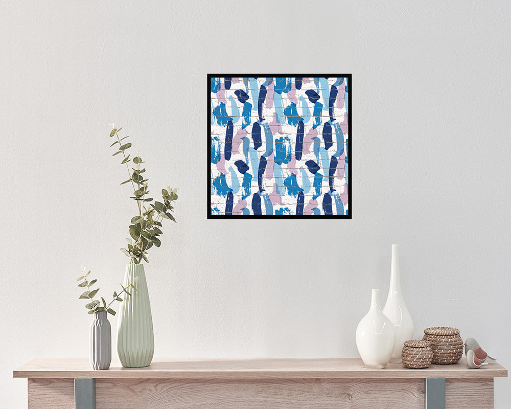 Abstract Blue Artwork Wood Frame Gifts Modern Wall Decor Art Prints