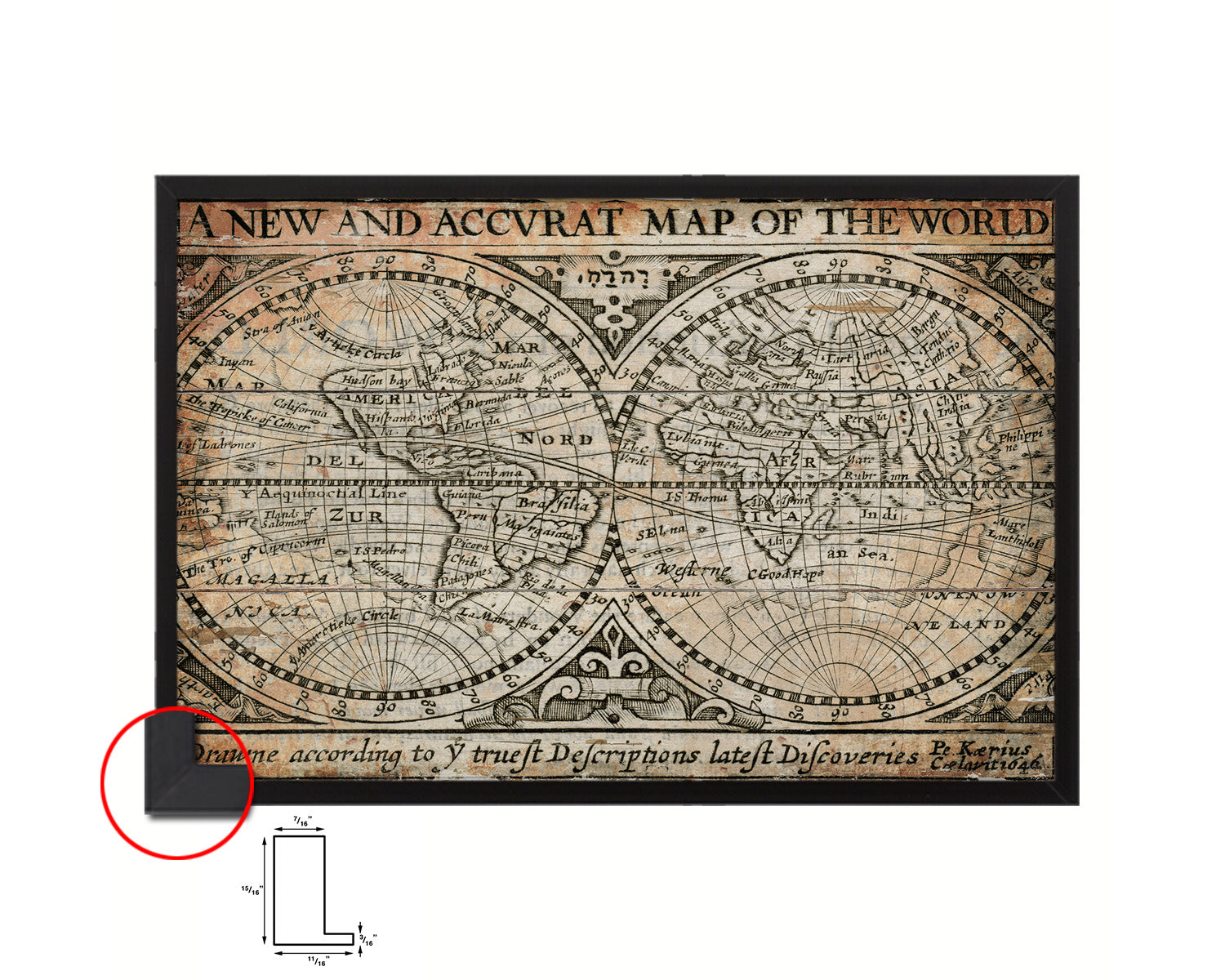 World John Speed 1635 Antique Map Framed Print Art Wall Decor Gifts
