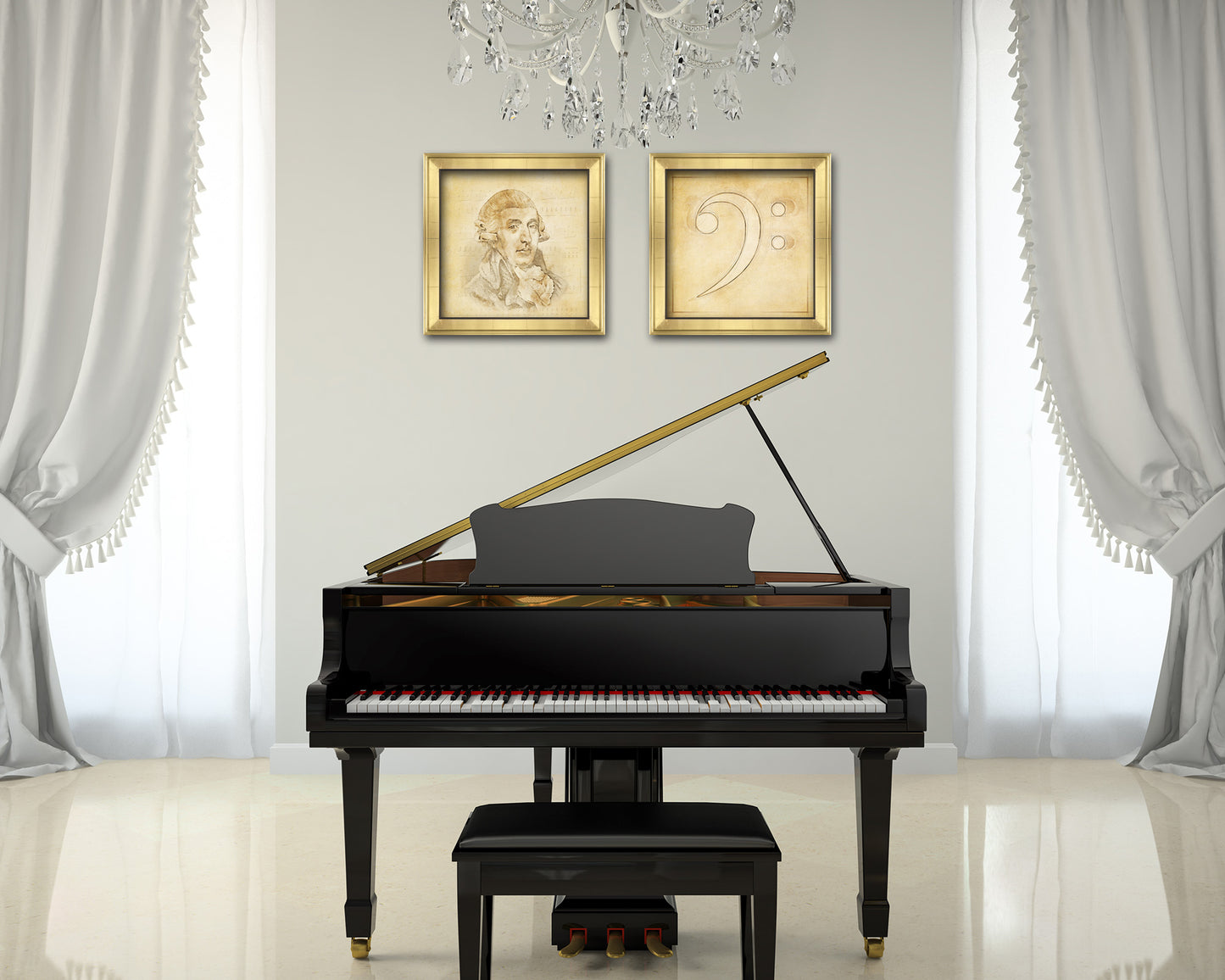 Joseph Haydn Ancient Classical Musician Gold Framed Print Wall Decor Art Gifts