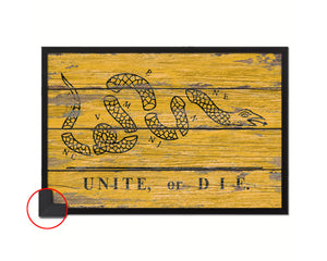 Unite or Die Wood Rustic Flag Wood Framed Print Wall Art Decor Gifts