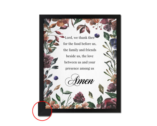 Lord we thank thee for the food before us, Amen Quote Framed Print Wall Decor Art Gifts