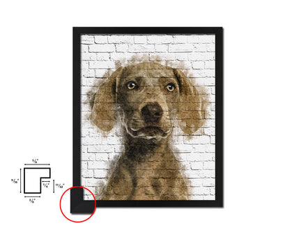 Weimarane Dog Puppy Portrait Framed Print Pet Watercolor Wall Decor Art Gifts