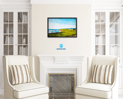 Halfmoon Bay, California Artwork Painting Print Art Wood Framed Wall Decor Gifts