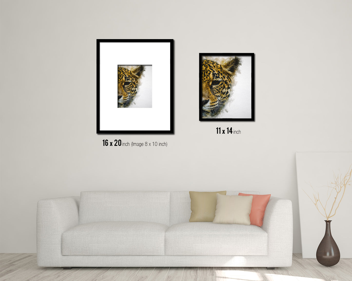 Jaguar Animal Painting Print Framed Art Home Wall Decor Gifts