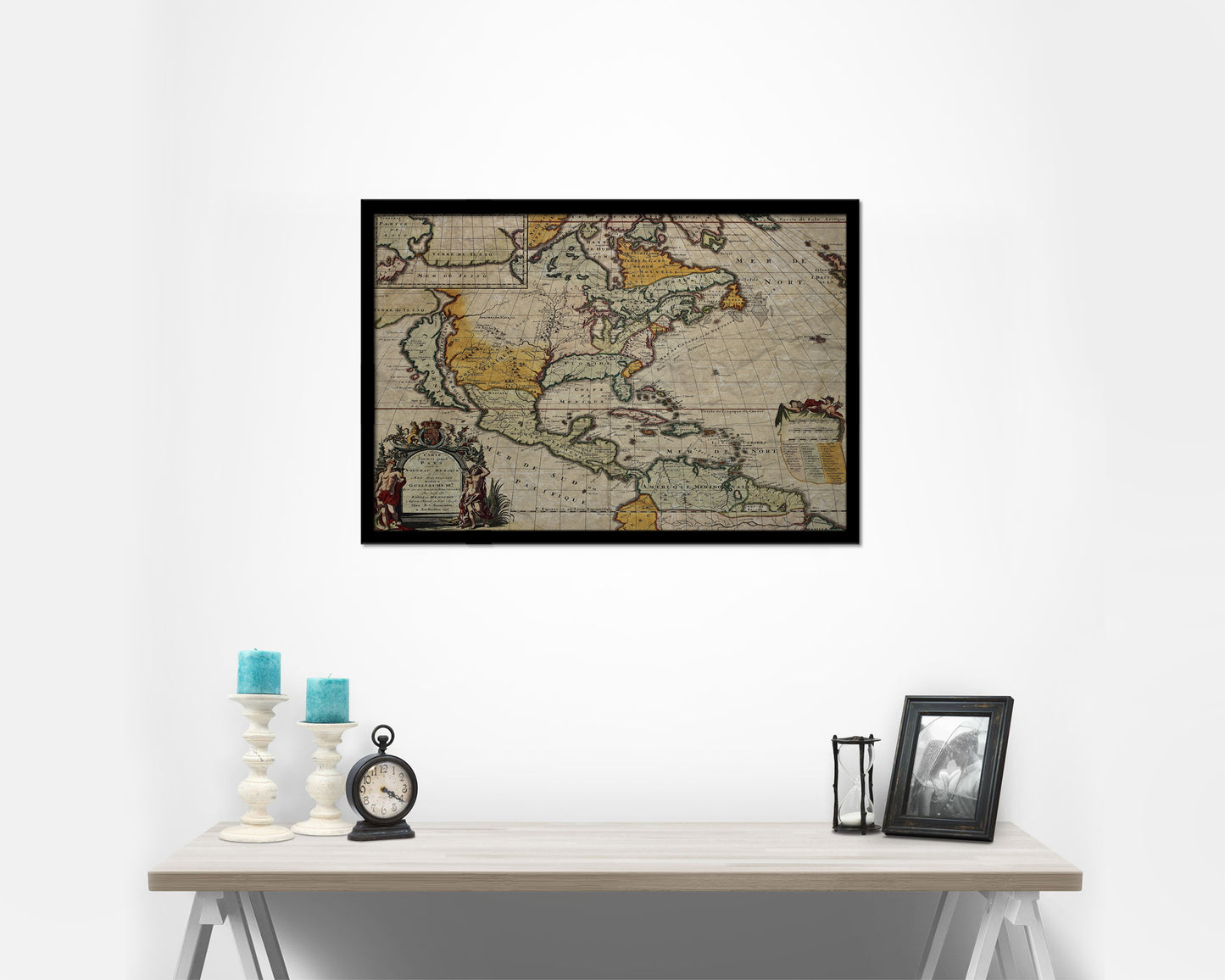 North America Louis Hennepin In Amsterdam 1698 Historical Map Framed Print Art Wall Decor Gifts