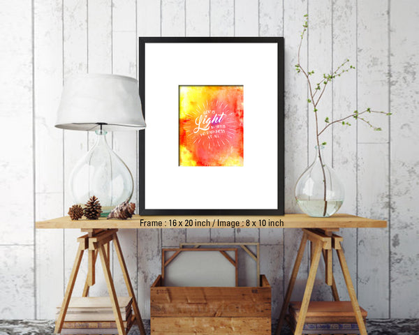 God is Ligfht in him is no darkness at all Quote Wood Framed Print Home Decor Wall Art Gifts