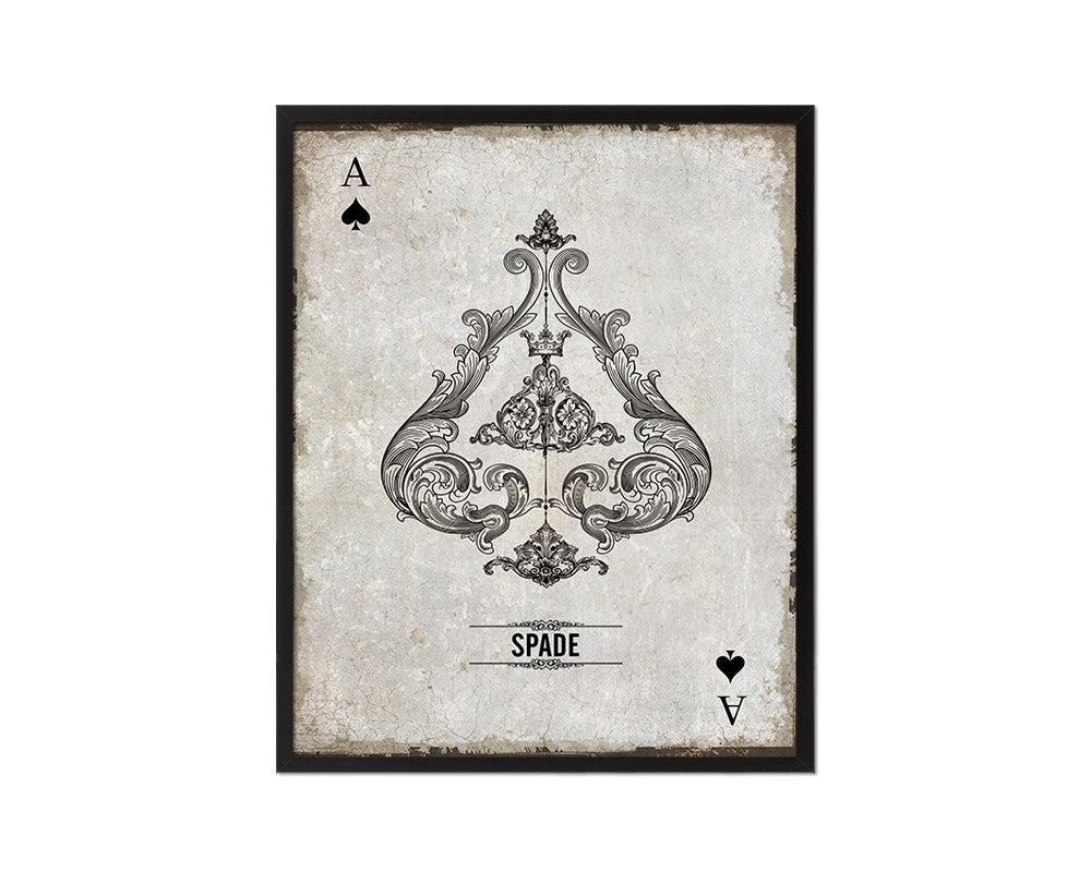 Spades Ace Cards Fine Art Paper Prints Wood Framed Wall Art Decor Gifts